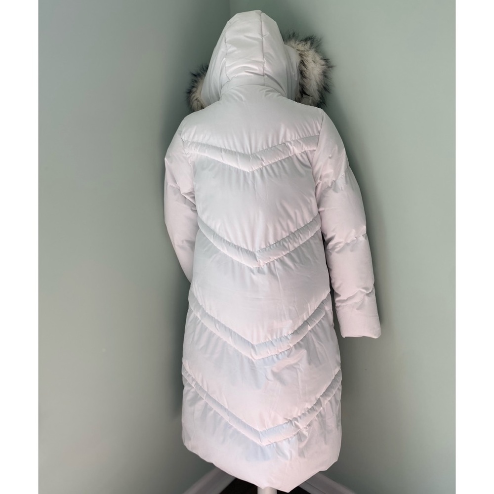 NWT Saint + Sinner White Puffer Faux Fur Midi Jacket - Picture 6 of 6
